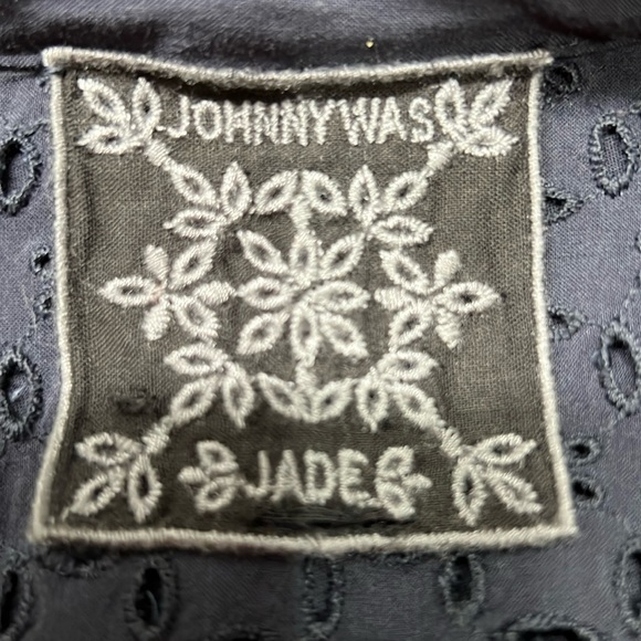 Johnny Was Jade Women’s Navy Long Sleeve Button Down Blouse - Picture 16 of 16